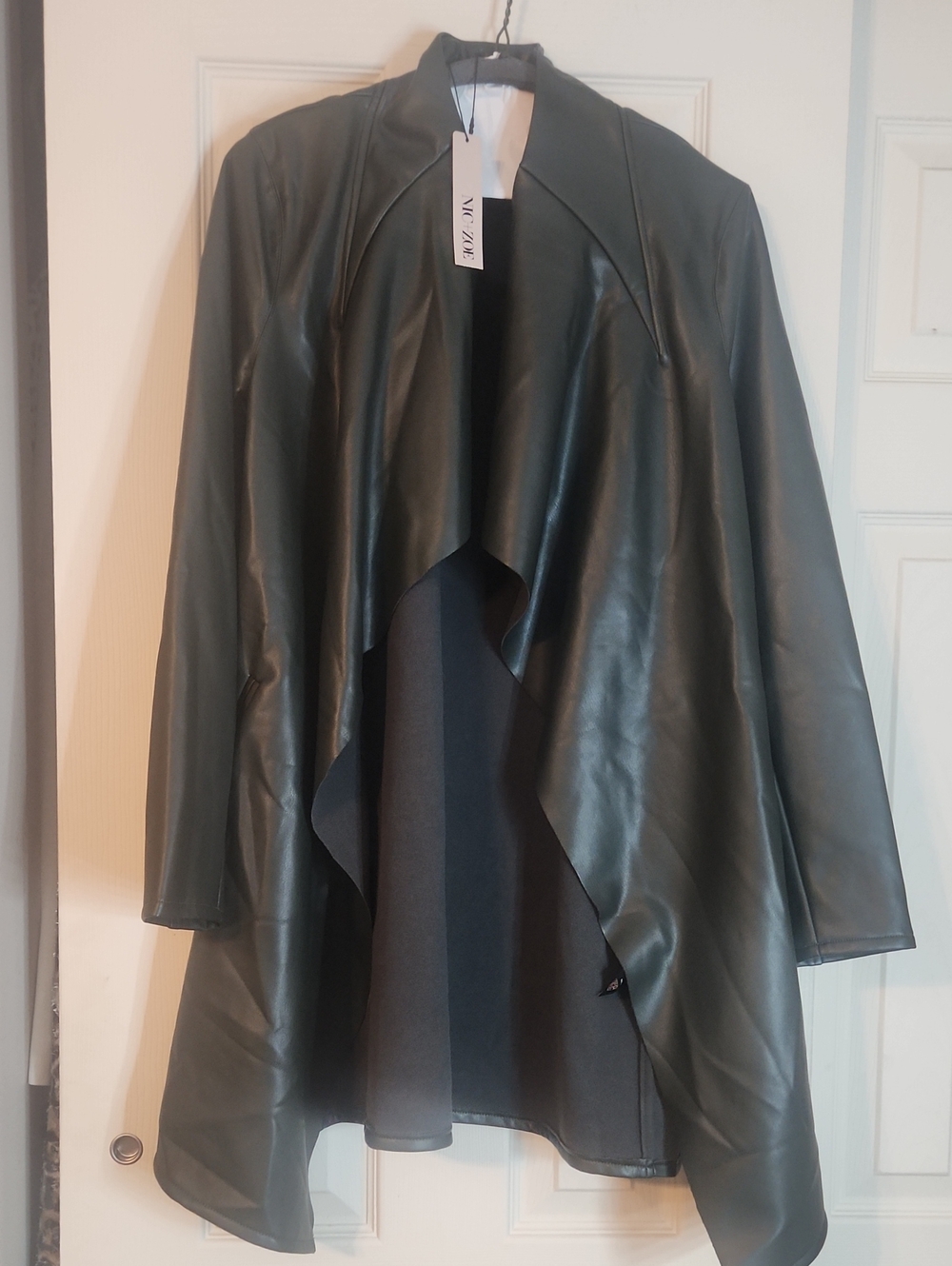 NIC+ZOE Black Draped Trench Coat